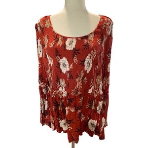 Torrid long sleeve floral top size 3